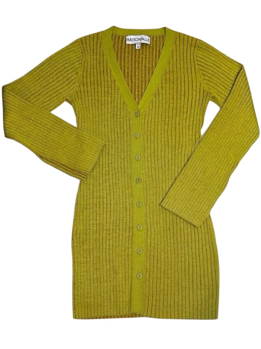 Rationalle Kara Olive Heavy Rib Knit Cardigan Dress